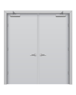 Grey Double Metal Door