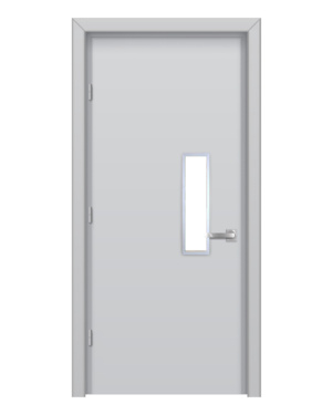 Grey Glass Metal Door