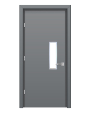 Dark Grey Glass Metal Door